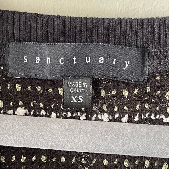 Sanctuary Black and Multicolor V-Neck Sweater - Picture 4 of 9